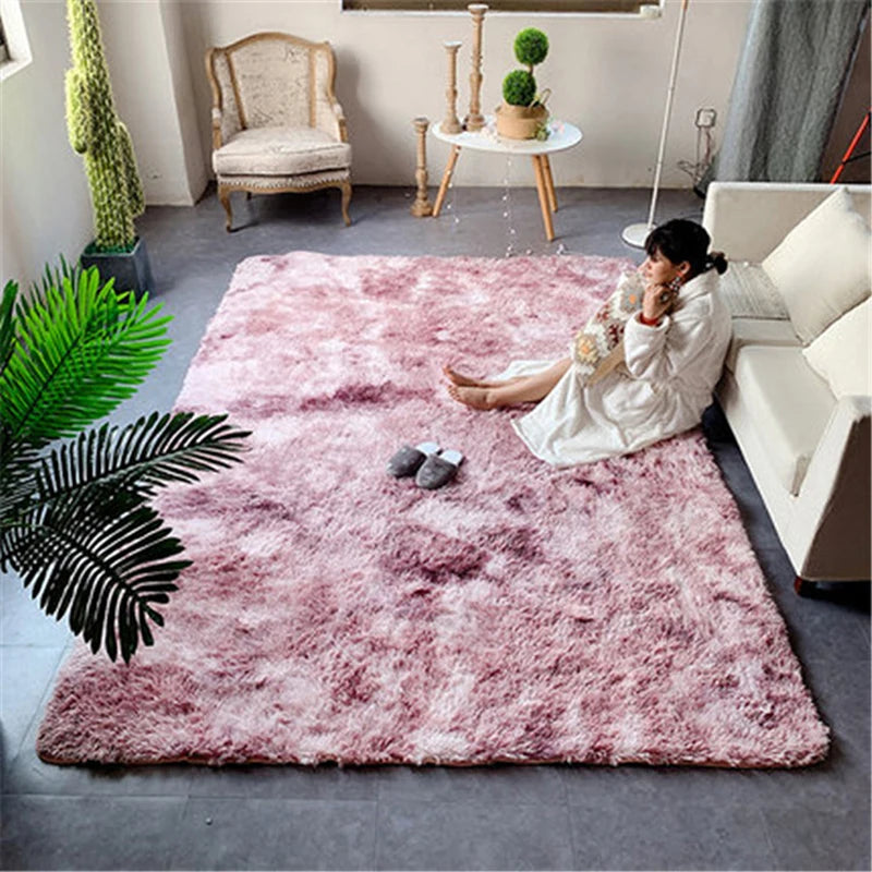 Shaggy Tie-dye Carpet Printed Plush Floor Fluffy Mats