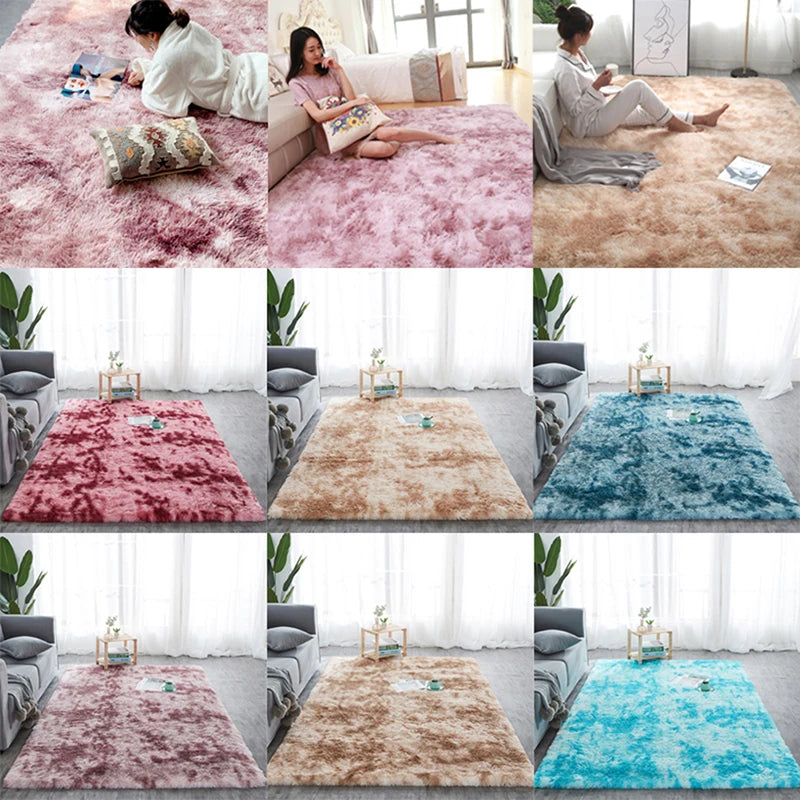 Shaggy Tie-dye Carpet Printed Plush Floor Fluffy Mats