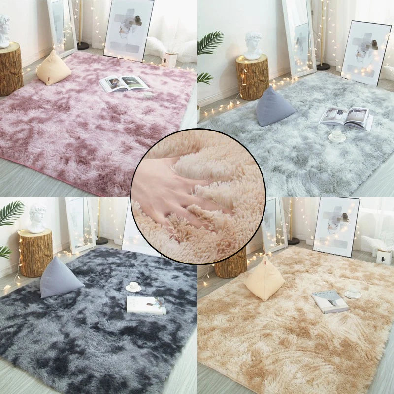 Shaggy Tie-dye Carpet Printed Plush Floor Fluffy Mats