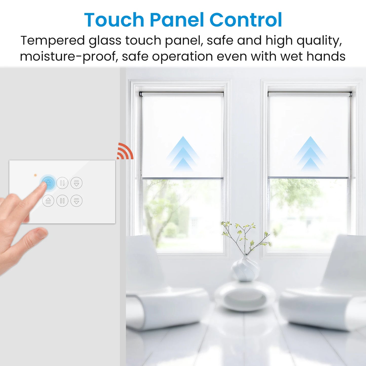 QCSMART ZigBee 3.0 Dual Curtain Roller Shutter US Standard Switch