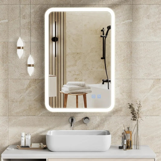 White Aluminium Profiles Wall Mounted Mirror Cabinet