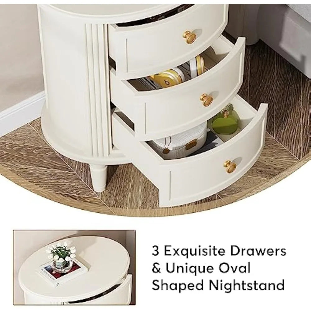 Nightstand with 3 Drawers