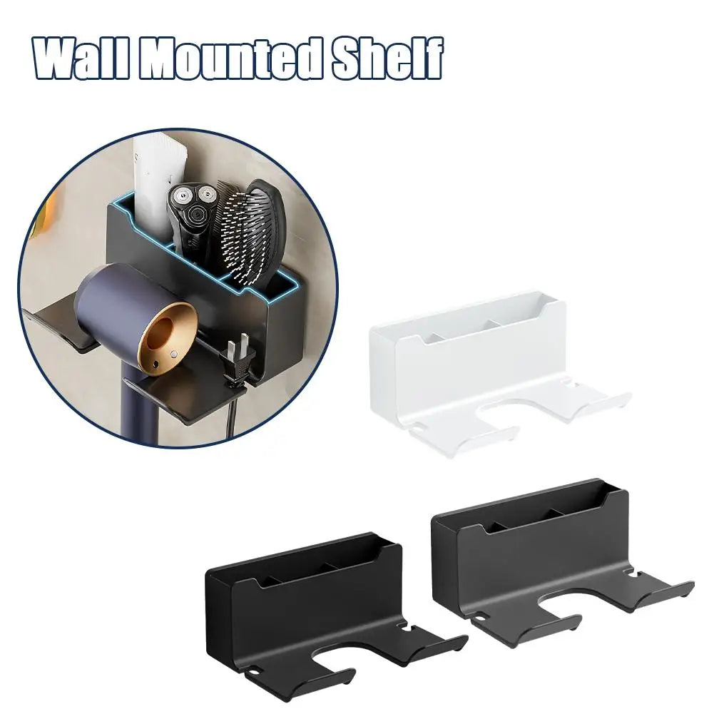 Wall Mounted Dryer Cradle Straightener Stand With Storage Box