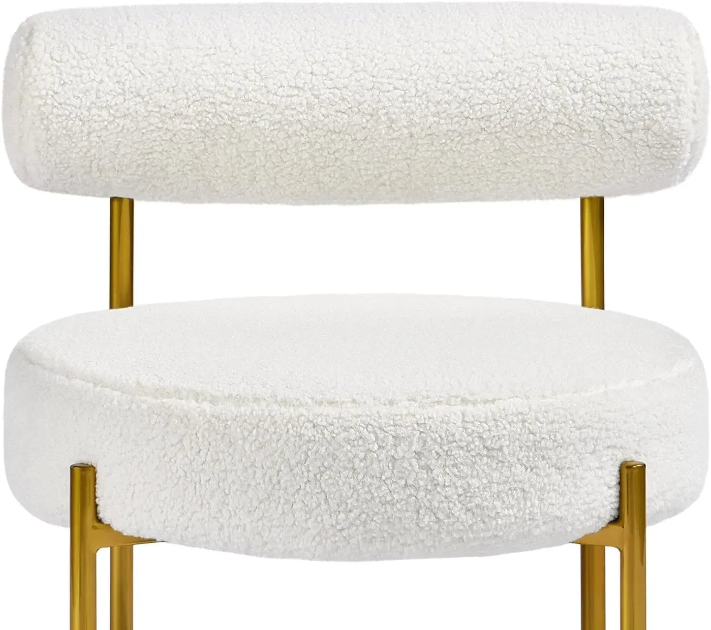 Boucle Fabric Accent Chair with Gold Metal Legs