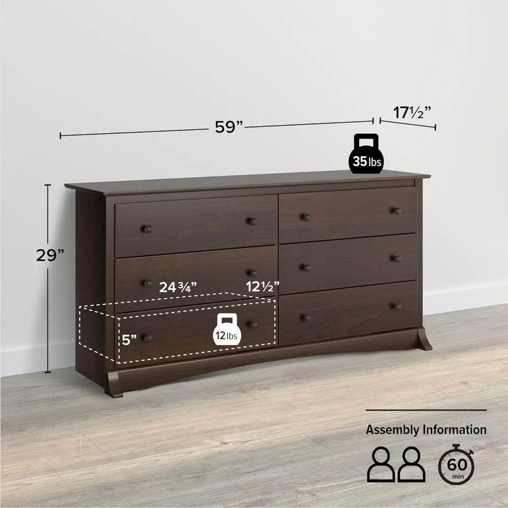 Espresso Double Dresser for Bedroom