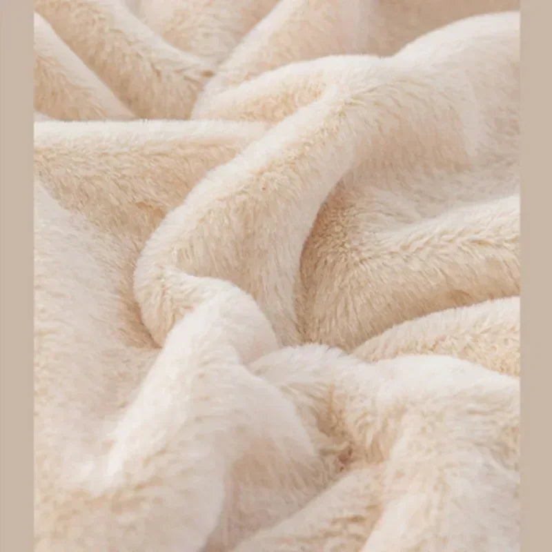 Warm Winter Luxury Imitation Fur Plush Blanket