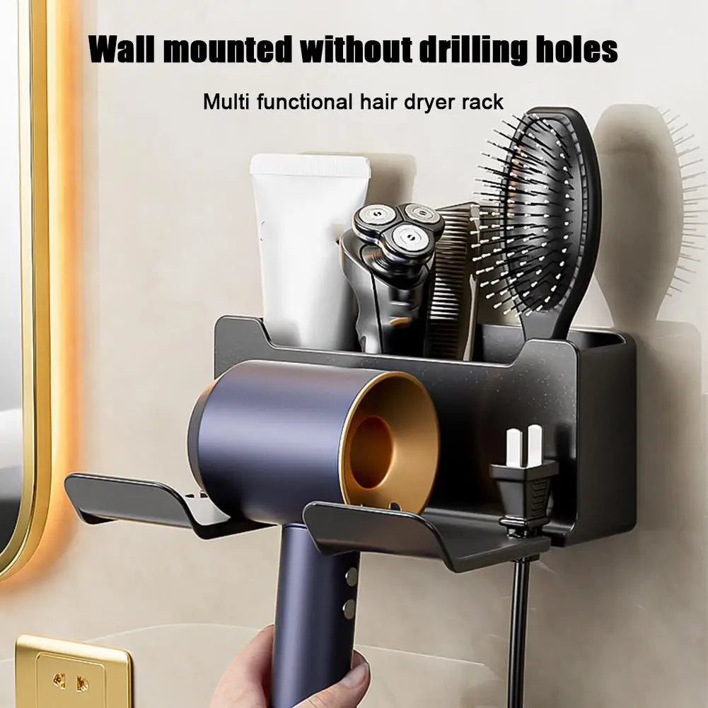 Wall Mounted Dryer Cradle Straightener Stand With Storage Box