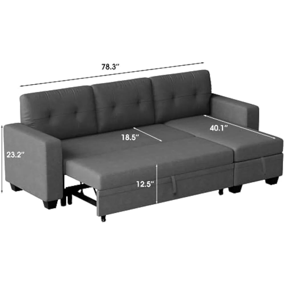 L Shaped Pull Out Couch for Living Room