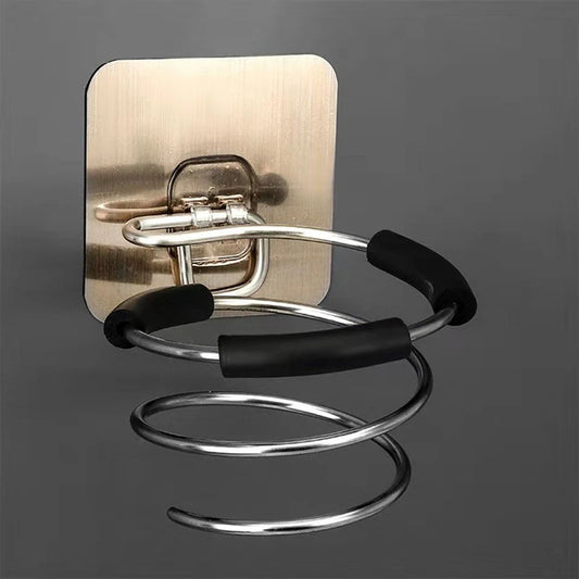 Spiral Wall Mounted Hair Dryer Storage Organizer Rack Holder