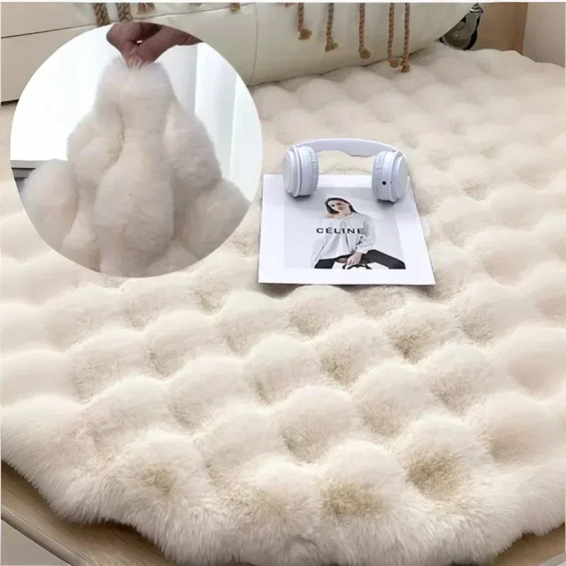 Modern Faux Rabbit Fur Living Room Rug